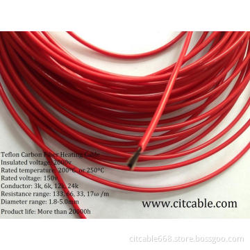 12k Carbon Fiber Teflon Heating Cable